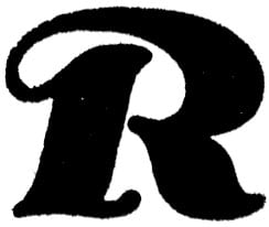 Échantillon d'impression avec texte « R »