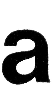 Druckmuster mit Text «a»