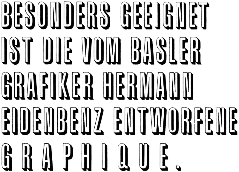 Druckmuster mit Text «Graphique, 36pt»