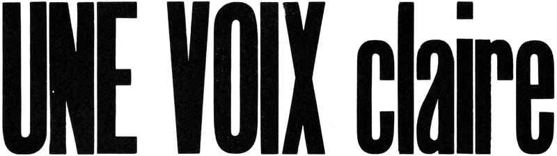 Druckmuster mit Text «UNE VOIX claire»