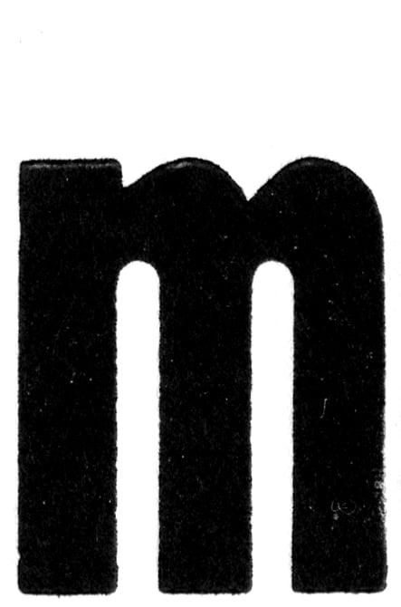 Druckmuster mit Text «m»