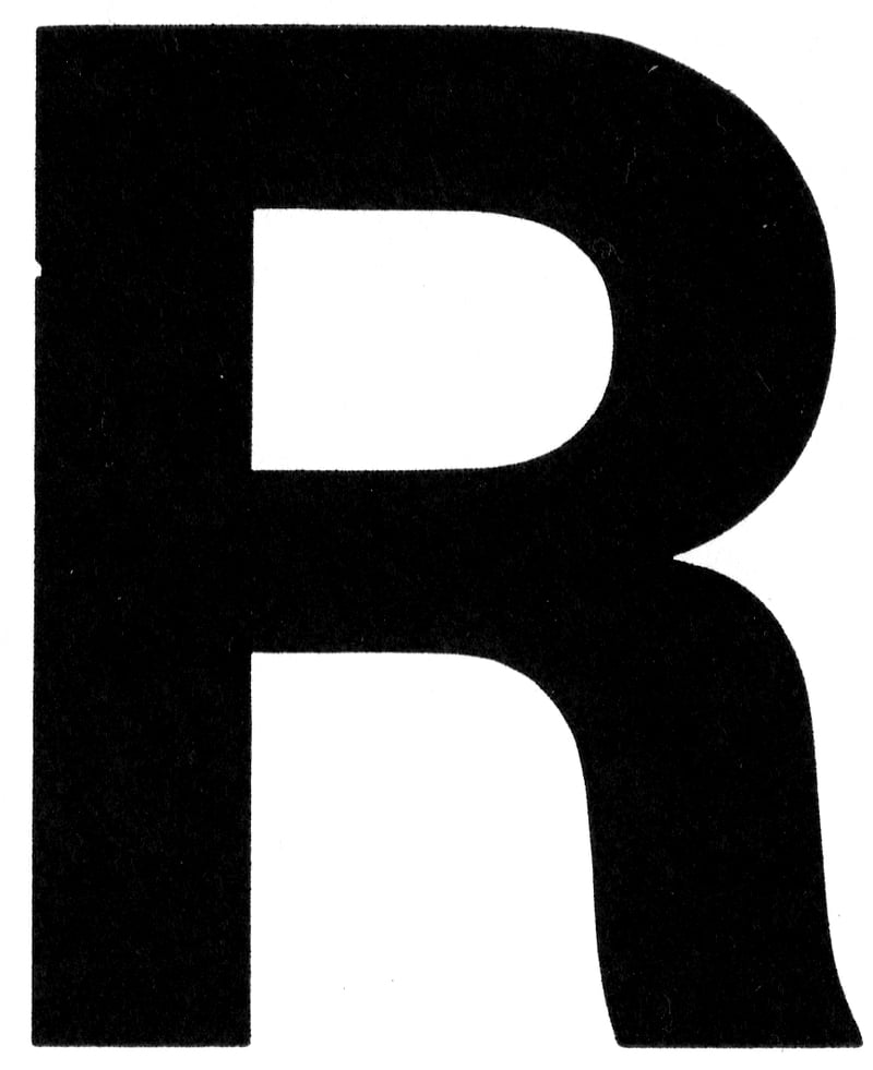 Druckmuster mit Text «R»