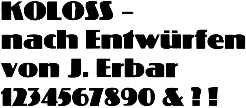 Druckmuster mit Text «Koloss, 48pt»