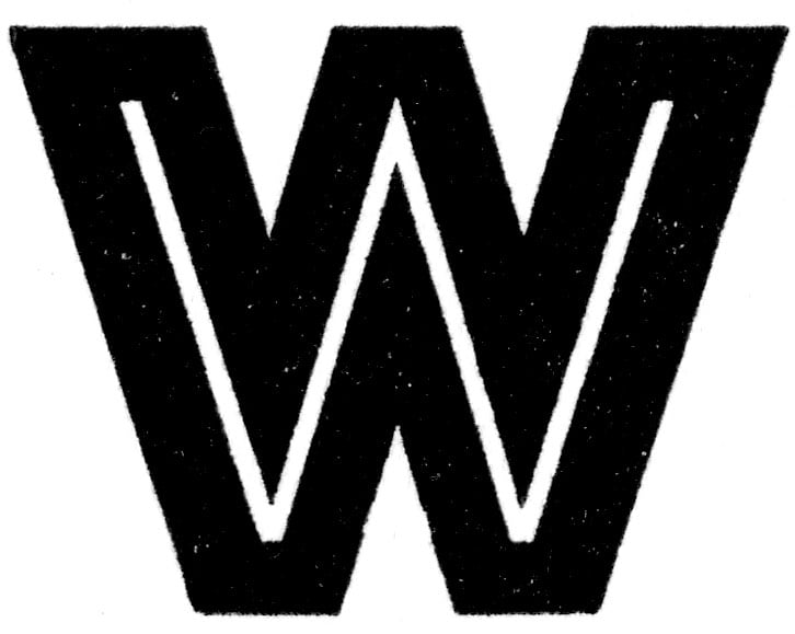 Druckmuster mit Text «W»