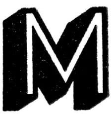 Druckmuster mit Text «M»