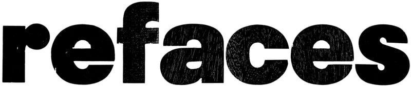 Druckmuster mit Text «refaces»