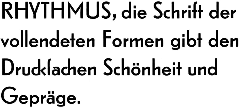 Druckmuster mit Text «Rhythmus Halbfett, 36pt»