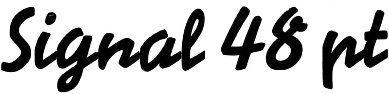 Druckmuster mit Text «Signal 48 pt»