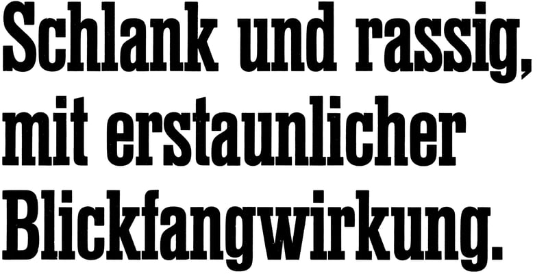 Druckmuster mit Text «Superba Schmal, 84pt»